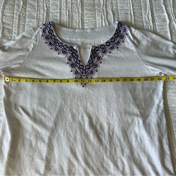 2/$30 Talbots Cotton Embroidered Longline Tunic 3/4 Sleeve SZ 1X Plus - Picture 10 of 11